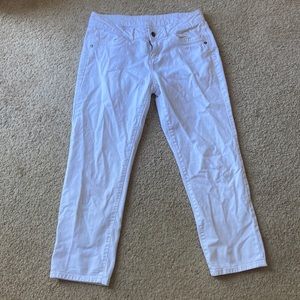Cropped White Denim jeans- Size 8 (brand unknown)
